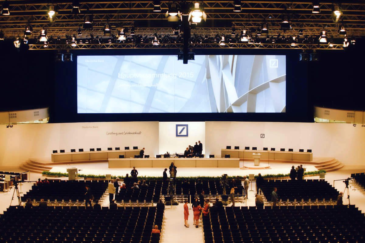 NRG Projekt Eventbau elektroinstallation 2011 2016 Deutsche Bank Hauptversammlung Frankfurt FEATURED